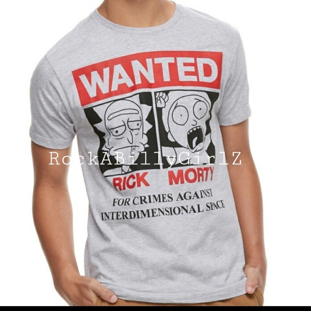 Rick & Morty Wanted For Crimes Against  Interdimensional Space Tee Shirt